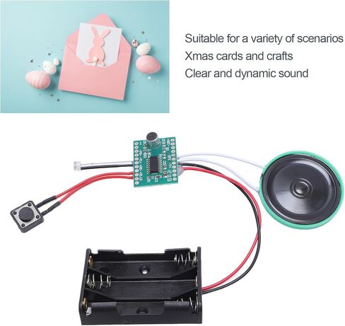 FOSA Recordable Greeting Cards Voice Module, Sound Chip Recorder Board 4 Minutes Recording Time, with 40mm Speaker for DIY Crafts Xmas Cards in Kuwait