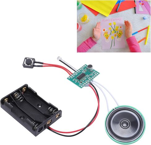 FOSA Recordable Greeting Cards Voice Module, Sound Chip Recorder Board 4 Minutes Recording Time, with 40mm Speaker for DIY Crafts Xmas Cards in Kuwait