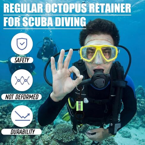 4 Pcs Scuba Diving Regulator Octopus Holder Fin Retainer Lanyards Reflective Webbing Saltwater Resistant for Divers and Snorkelers Deep Diving Recreational Snorkeling in Saudi Arabia