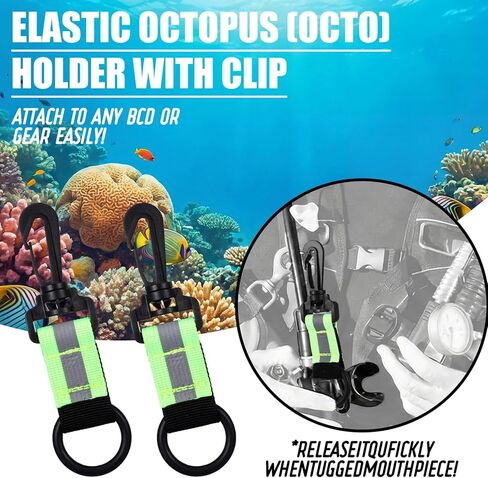 4 Pcs Scuba Diving Regulator Octopus Holder Fin Retainer Lanyards Reflective Webbing Saltwater Resistant for Divers and Snorkelers Deep Diving Recreational Snorkeling in Saudi Arabia