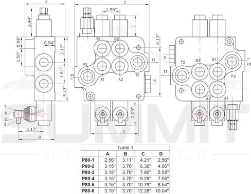 Monoblock Hydraulic Directional Control Valve, 1 Spool, 21 GPM, 3-Position Detent in Saudi Arabia
