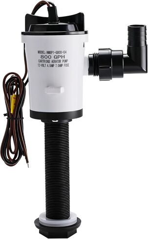 YaeMarine 12V DC 800 GPH Straight Baitwell Livewell Aerator Pump Live Bait Tank Aerator Livewell Pump Submersible Cartridge Boat Bilge Pump in Saudi Arabia