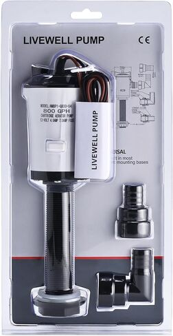 YaeMarine 12V DC 800 GPH Straight Baitwell Livewell Aerator Pump Live Bait Tank Aerator Livewell Pump Submersible Cartridge Boat Bilge Pump in Saudi Arabia