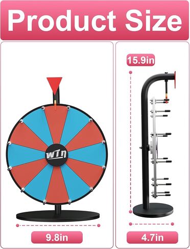 عجلة جائزة ملونة مقاس 12 بوصة، وعجلة دوارة شديدة التحمل ذات 12 فتحة، وعجلة سحب قابلة للتحرير مع علامات مسح جاف وممحاة in Kuwait