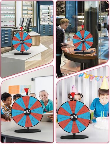 عجلة جائزة ملونة مقاس 12 بوصة، وعجلة دوارة شديدة التحمل ذات 12 فتحة، وعجلة سحب قابلة للتحرير مع علامات مسح جاف وممحاة in Kuwait