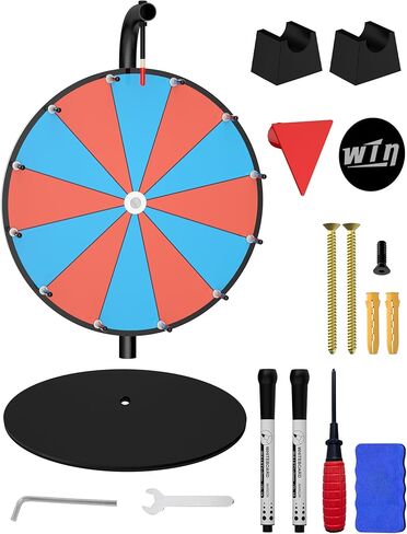 عجلة جائزة ملونة مقاس 12 بوصة، وعجلة دوارة شديدة التحمل ذات 12 فتحة، وعجلة سحب قابلة للتحرير مع علامات مسح جاف وممحاة in Kuwait