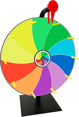 Bejudud 12 Inch Spin Wheel Prize Wheel, 10 Slots Color Roulette Spinner Wheel, Tabletop Spin The Wheel of Fortune with Dry Erase Marker and Eraser for Carnival, Trade Show (12 Inches) in Saudi Arabia