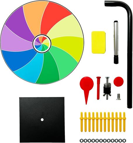 Bejudud 12 Inch Spin Wheel Prize Wheel, 10 Slots Color Roulette Spinner Wheel, Tabletop Spin The Wheel of Fortune with Dry Erase Marker and Eraser for Carnival, Trade Show (12 Inches) in Saudi Arabia