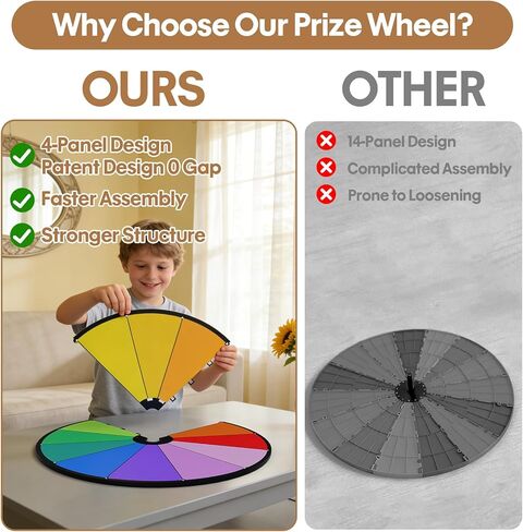 24 Inch Prize Wheel, Adjustable 47"-61" Height Heavy Duty Spinning Wheel for Prizes, 12 Slots Prize Wheel Spinner with Dry Erase Kit for Parties, Carnivals, Trade Shows in Saudi Arabia