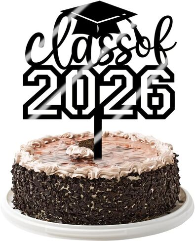 Class of 2025 Cake Topper, Congrats Grad 2025 Graduation Cake Decor, High School/College Graduate Celebration Party Decoration Supplies (Red gold) in Kuwait