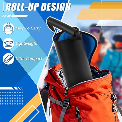 زلاجات ثلجية كبيرة قابلة للطي مقاس 45 بوصة، زلاجات ثلجية محمولة ملفوفة للأطفال والكبار، زلاجات شتوية متينة من نسيج البولي إيثيلين السميك مع مقابض للتحكم المستقر، تناسب طفلين أو شخص بالغ in Kuwait