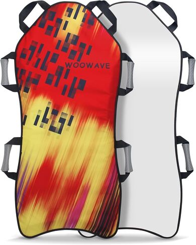 WOOWAVE 45"×18" Foldable Snow Sled，Fits 2 Children or 1 Adult，Ultra Portable, Strong and Durable, Sturdy Fabric Stitching, Handles with Steering，Kid's Winter Fun (Yellow-45 Foldable Extra Cushion) in Kuwait