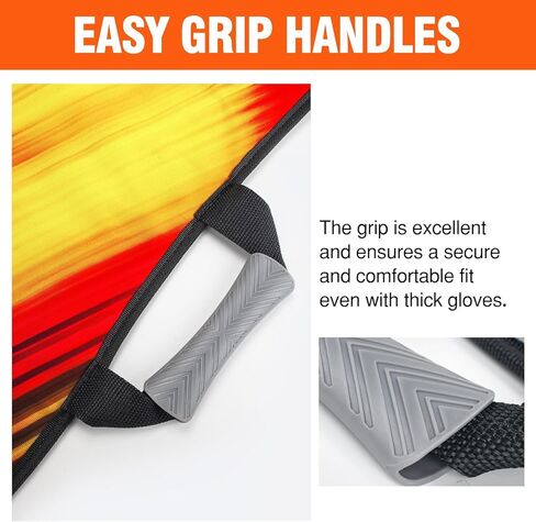 WOOWAVE 45"×18" Foldable Snow Sled，Fits 2 Children or 1 Adult，Ultra Portable, Strong and Durable, Sturdy Fabric Stitching, Handles with Steering，Kid's Winter Fun (Yellow-45 Foldable Extra Cushion) in Kuwait