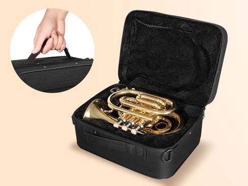Pocket Trumpet – Professional Bb Brass Trumpet with Upgraded Stand, Complete Student & Travel Bundle in Kuwait