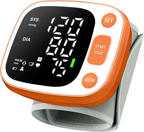Oklar Blood Pressure Monitors for Home Use Rechargeable Wrist Digital BP Machine Cuff with LED Backlit Display, Voice Broadcast, 240 Memory Storage for 2 Users with Carrying Case, Grey in Kuwait