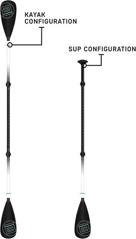 BOTE 4-Piece Kids Hybrid Adjustable Fiberglass Paddle Stand Up Paddle Board Kayak Universal Convertible Axe Blade Paddle Fishing Kayaking Surfing Canoe Family Kids Friendly 4 Piece in Kuwait