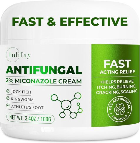كريم مضاد للفطريات من إنليفاي لقدم الرياضيين: علاج مضاد للفطريات مع 2% نترات ميكونازول لحكة جوك السعفة - سريع الامتصاص وغير دهني لعشاق الصالة الرياضية للاستخدام اليومي (3.4 أونصة) in Kuwait