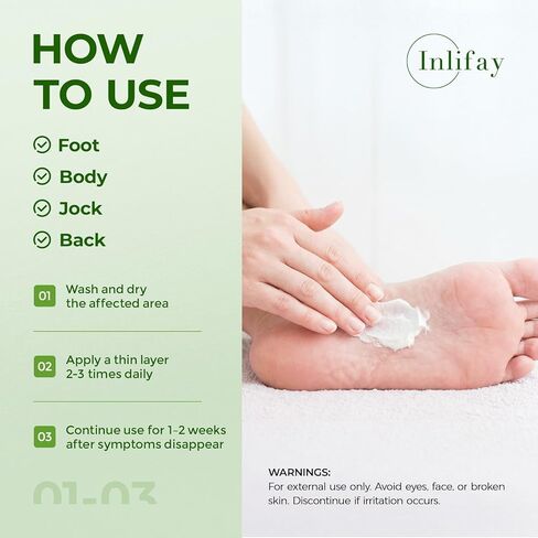 كريم مضاد للفطريات من إنليفاي لقدم الرياضيين: علاج مضاد للفطريات مع 2% نترات ميكونازول لحكة جوك السعفة - سريع الامتصاص وغير دهني لعشاق الصالة الرياضية للاستخدام اليومي (3.4 أونصة) in Kuwait