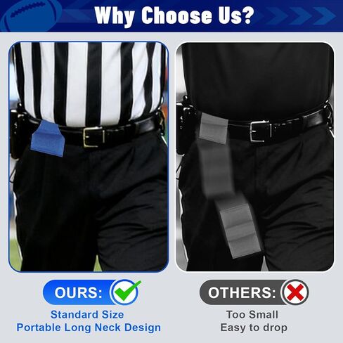 2Pcs Football Referee Bean Bag, 5.9" x 3.5" Nylon Football Referee Throw Down Bean Bag Long Neck, Officials Choice for Football Games Party Accessory (Blue) in Kuwait