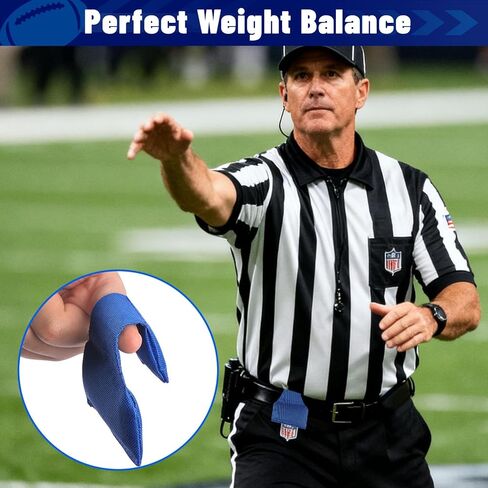 2Pcs Football Referee Bean Bag, 5.9" x 3.5" Nylon Football Referee Throw Down Bean Bag Long Neck, Officials Choice for Football Games Party Accessory (Blue) in Kuwait