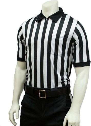 Smitty FBS-111 Elite Performance Referee Shirt Football Official Lacrosse Ref 1" Stripe Black White NFHS in Saudi Arabia