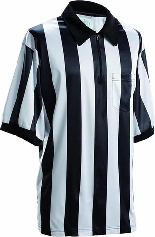 Smitty FBS-117M 2" Stripe Performance MESH Football Referee Short Sleeve Shirt Official Black White NFHS in Saudi Arabia