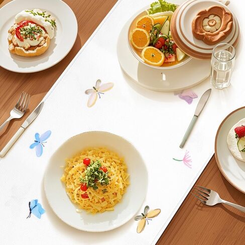 Easter Table Runner 13×72 Inch - Spring Table Runner with Tulip and Butterfly Easter Decorations for Home, Spring Mantel Decor in Kuwait