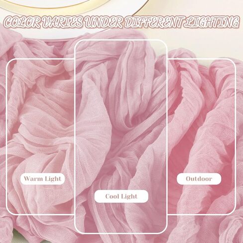 2 Pack Pink Cheesecloth Table Runner, 10Ft Boho Gauze Cheese Cloth Table Runners for Wedding, Party, Dinner, Baby Shower, 120 Inches Long Table Runner for Valentine's Day, Easter, Mother's Day Decor in Saudi Arabia