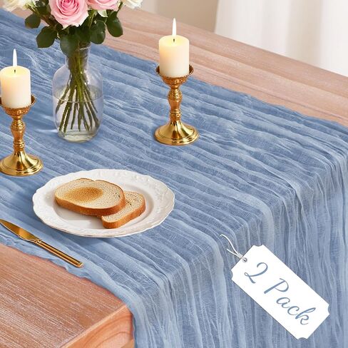 2 Pack Pink Cheesecloth Table Runner, 10Ft Boho Gauze Cheese Cloth Table Runners for Wedding, Party, Dinner, Baby Shower, 120 Inches Long Table Runner for Valentine's Day, Easter, Mother's Day Decor in Saudi Arabia
