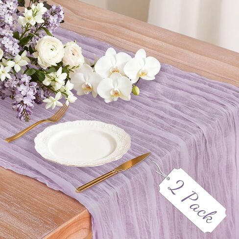 2 Pack Pink Cheesecloth Table Runner, 10Ft Boho Gauze Cheese Cloth Table Runners for Wedding, Party, Dinner, Baby Shower, 120 Inches Long Table Runner for Valentine's Day, Easter, Mother's Day Decor in Saudi Arabia