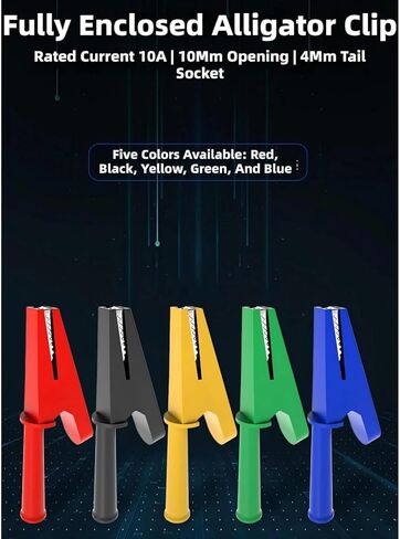 OrdinarYone 5 قطعة مشبك التمساح مطلي بالنحاس مع مطاط معزول وفتحة 4 مللي متر لأداة اختبار التيار العالي لقابس الموز in Kuwait