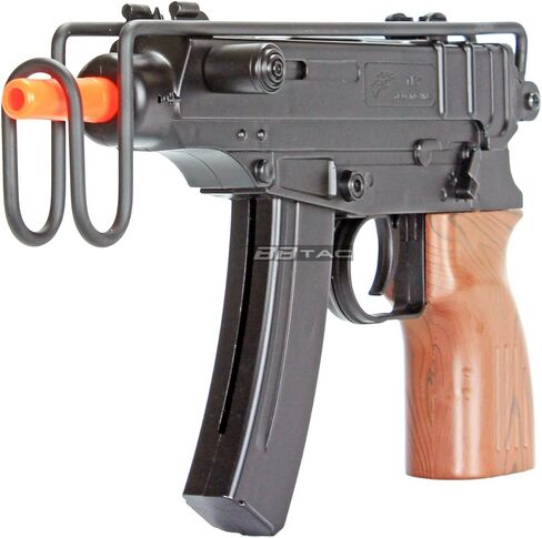 BBTac M37F Airsoft SMG – Skorpion VZ-61 Spring Powered Airsoft Pistol with 200 FPS, Over-Folding Wire Stock, Faux Wood Grip – Tactical Airsoft Gun for Indoor Outdoor Play in Kuwait