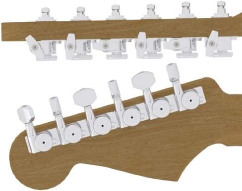 Hipshot Grip-Lock Vintage Staggered Closed Guitar Tuning Machines - CHROME in Saudi Arabia
