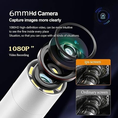 360 ° Rotating Dual-Lens Endoscope, 3.9/6.0MM 5-inch IPS Endoscope Inspection Camera, Mechanical Industrial Endoscope(1.5m,5.0 inch Screen) in Saudi Arabia