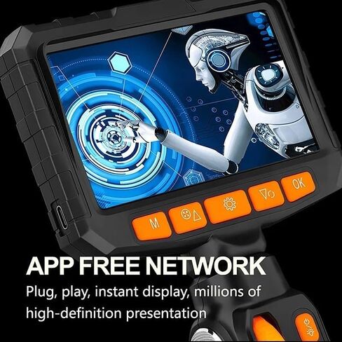 360 ° Rotating Dual-Lens Endoscope, 3.9/6.0MM 5-inch IPS Endoscope Inspection Camera, Mechanical Industrial Endoscope(1.5m,5.0 inch Screen) in Saudi Arabia