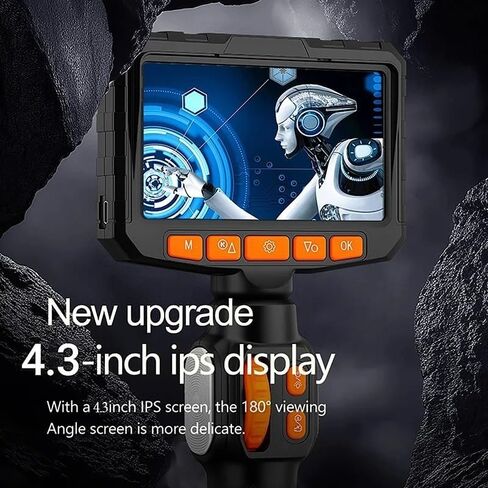 360 ° Rotating Dual-Lens Endoscope, 3.9/6.0MM 5-inch IPS Endoscope Inspection Camera, Mechanical Industrial Endoscope(1.5m,5.0 inch Screen) in Saudi Arabia