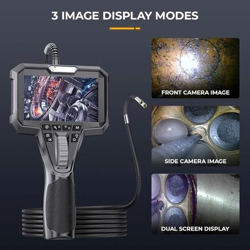 Ancel AN302 Endoscope Two-Way Articulating Borescope with 7 LED Lights Dual Camera HD Endoscope Car Inspection Tools in Saudi Arabia