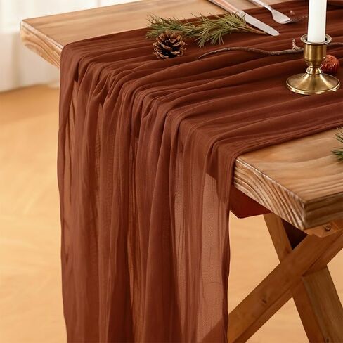 Dusty Pink Cheesecloth Table Runner, 10 FT Boho Rustic Cheese Cloth Gauze, 35x120 Inches Centerpieces Decor for Wedding Spring Easter Baby Bridal Shower Party Decoration, 1 Pack in Saudi Arabia