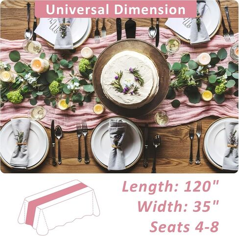 Dusty Pink Cheesecloth Table Runner, 10 FT Boho Rustic Cheese Cloth Gauze, 35x120 Inches Centerpieces Decor for Wedding Spring Easter Baby Bridal Shower Party Decoration, 1 Pack in Saudi Arabia
