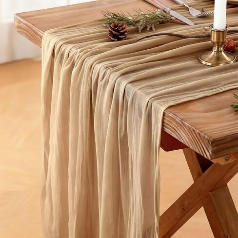 Dusty Pink Cheesecloth Table Runner, 10 FT Boho Rustic Cheese Cloth Gauze, 35x120 Inches Centerpieces Decor for Wedding Spring Easter Baby Bridal Shower Party Decoration, 1 Pack in Saudi Arabia