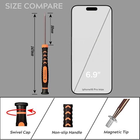 Torx Screwdriver Set of T2-T15, TECKMAN 10-Piece Magnetic Small Torx Security Screwdrivers with T2 T3 T4 T5 T6 T7 T8 T9 T10 T15 Star Screwdriver Tool Kit for Xbox,PS3,PS4,Knife,Computer & Other Device in Kuwait