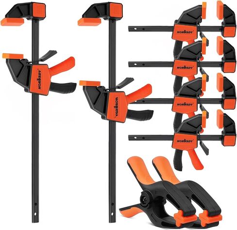 HORUSDY 8-Pack Bar Clamps for Woodworking, 12" and 6" Bar Clamps, Wood Working Clamp Sets, Quick Clamps F Clamp with 150 LBS Load Limit (8-Pack Wood Clamps) in Kuwait