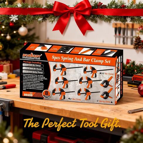 HORUSDY 8-Pack Bar Clamps for Woodworking, 12" and 6" Bar Clamps, Wood Working Clamp Sets, Quick Clamps F Clamp with 150 LBS Load Limit (8-Pack Wood Clamps) in Kuwait