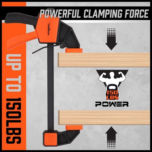 HORUSDY 8-Pack Bar Clamps for Woodworking, 12" and 6" Bar Clamps, Wood Working Clamp Sets, Quick Clamps F Clamp with 150 LBS Load Limit (8-Pack Wood Clamps) in Kuwait