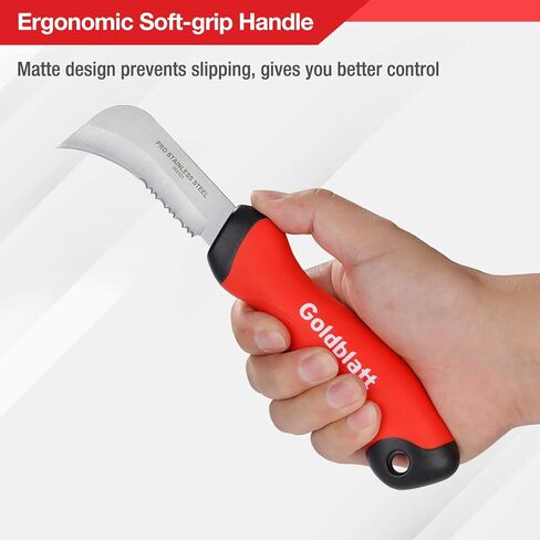 Goldblatt Stainless Steel Roofing & Flooring Knife - Linoleum Cutter with Soft-Grip Handle, Hook Knife for Cutting Carpet, Cable Skinning, Wallpaper, Turf in Kuwait