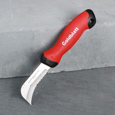Goldblatt Stainless Steel Roofing & Flooring Knife - Linoleum Cutter with Soft-Grip Handle, Hook Knife for Cutting Carpet, Cable Skinning, Wallpaper, Turf in Kuwait