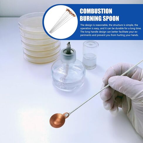 10 قطع من ملاعق حرق النحاس من جارنيك، ملاعق احتراق احترافية، أدوات مختبر مقاومة للحرارة العالية، مقبض مريح للاستخدام التجريبي الآمن in Saudi Arabia