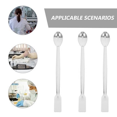 DOITOOL 10pcs Stainless Steel Lab Spatula Dual-end Sampling Spoon Micro Measuring Spoons for Precise Dispensing and Mixing in Laboratory and Medical Use in Saudi Arabia