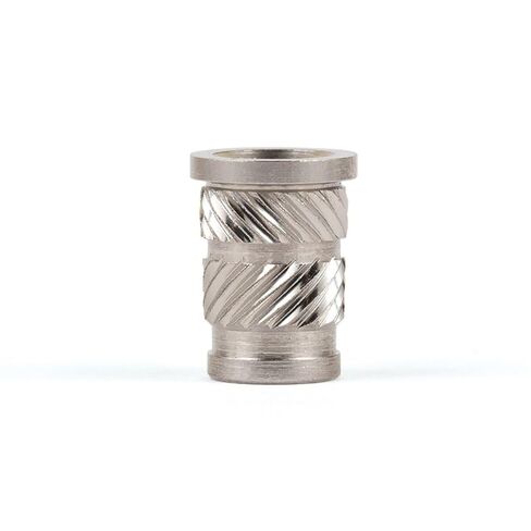E-Z LOK Threaded Inserts for Plastic, 1/4-28, Straight, Flanged, Stainless Steel Threads, Heat-Stake Installation, Pack of 10, FL-428-HI-CR in Saudi Arabia
