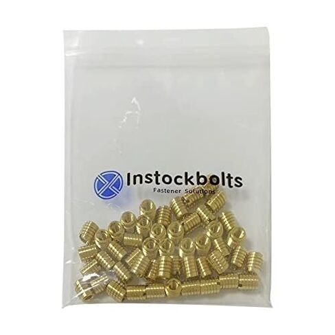 إدراج ملولب M4-0.7 للخشب الصلب، وإدراج خيط السكين النحاسي، M4-0.7 خيوط داخلية، طول 0.375 بوصة، حزمة من 10 in Kuwait